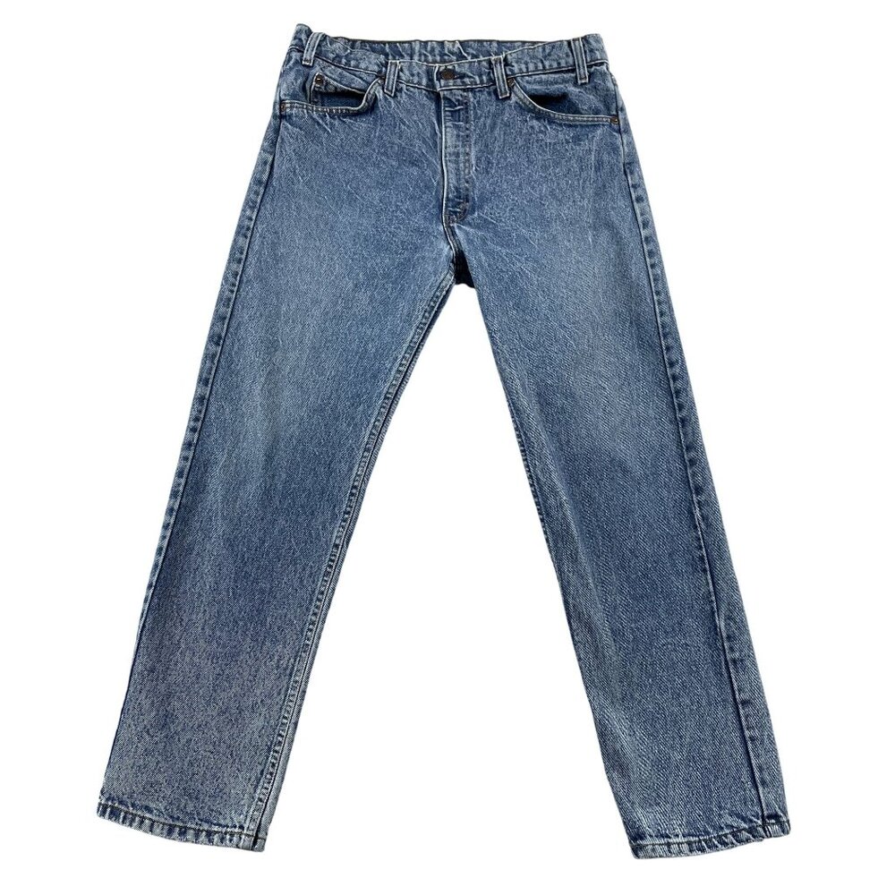 VTG Levi's 505 Orange Tab Jeans Mens 36x30 80s Blue Acid Wash Denim